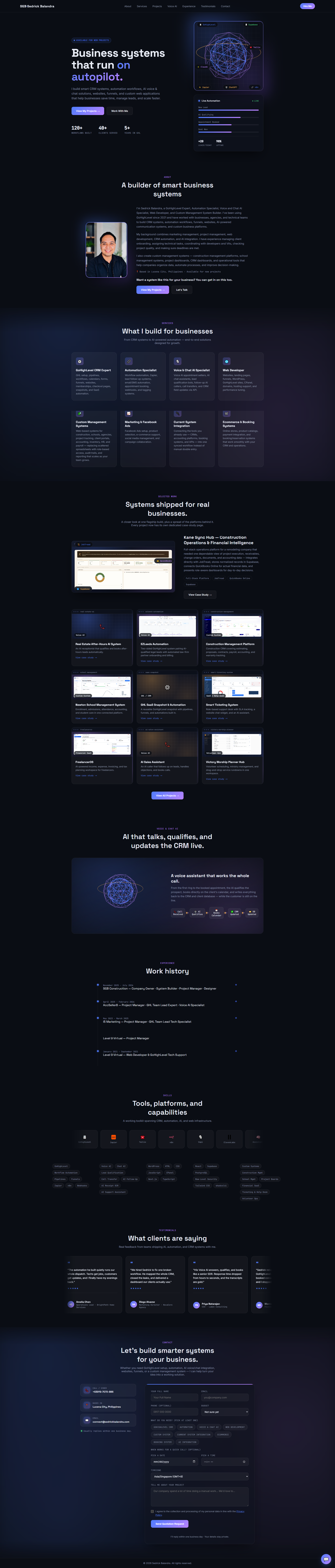 Portfolio website public landing page